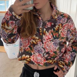 Urban Outfitters Floral Cropped Sweater